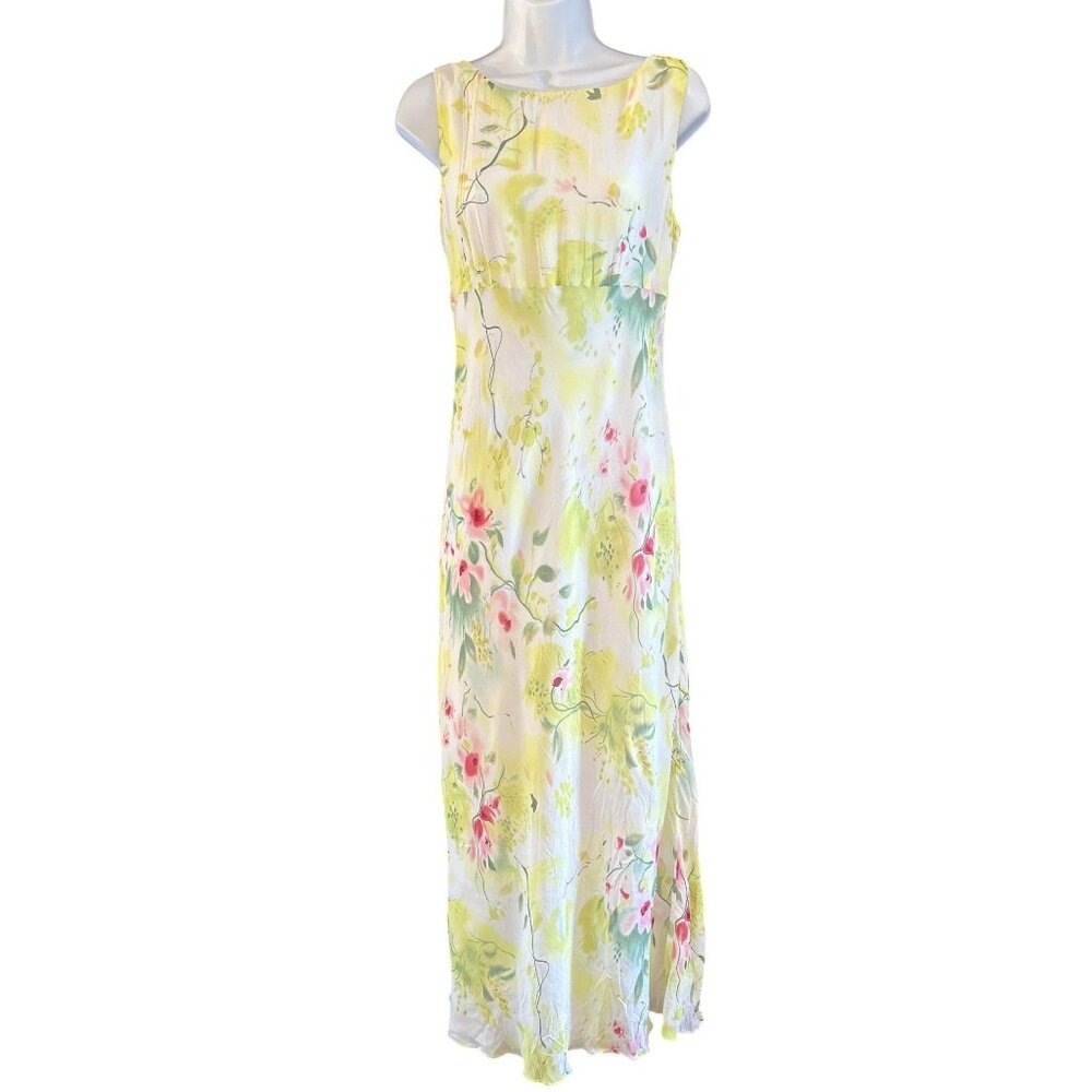 Vintage Yves Cossette Depeche Mode Floral Babydoll Maxi Dress Size 10 Y2K 1990s